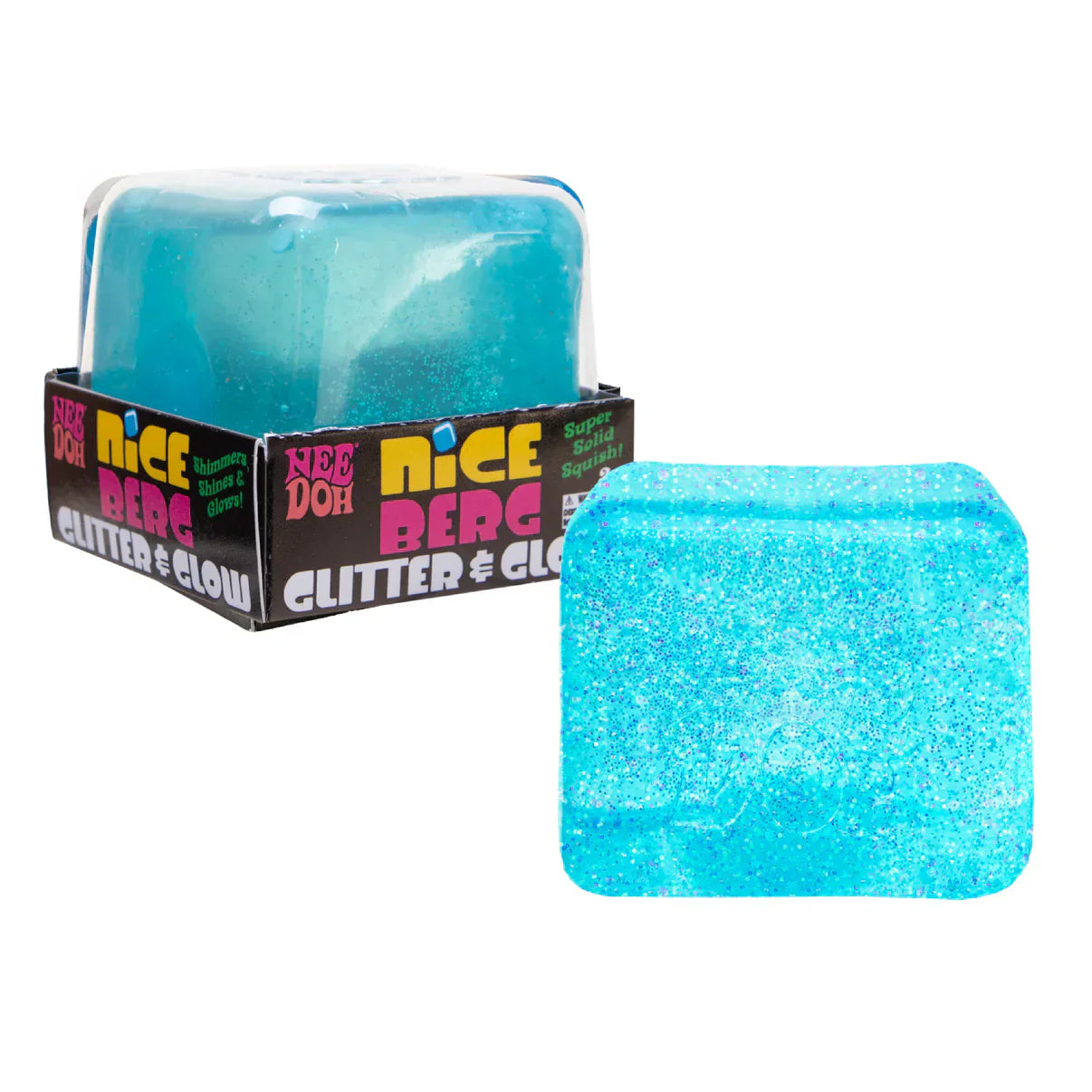 NeeDoh | Nice Berg- Glitter & Glow | Huge Super Squeeze!
